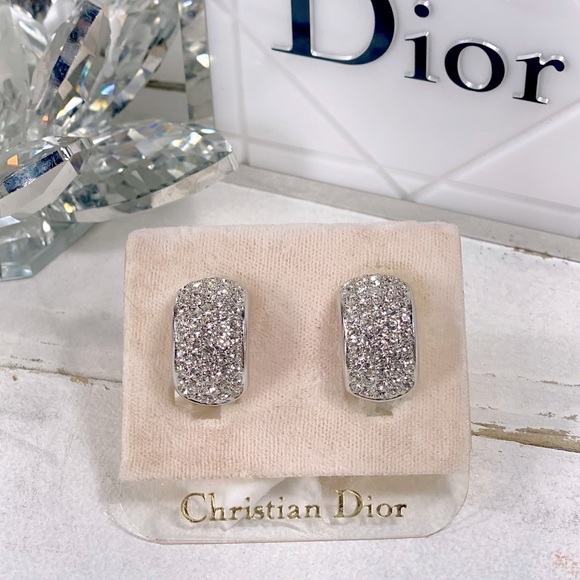 Dior Jewelry - |TRADED| Dior Pave Crystal Clip On Earrings